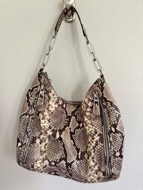 MICHAEL Michael Kors Matilda Large Embossed-Leather Shoulder Bag - Natural